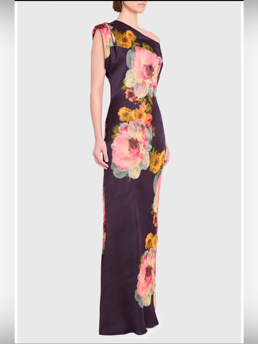 NWT Amanda Uprichard Elroy One-Shoulder Floral Gown Seona Print M